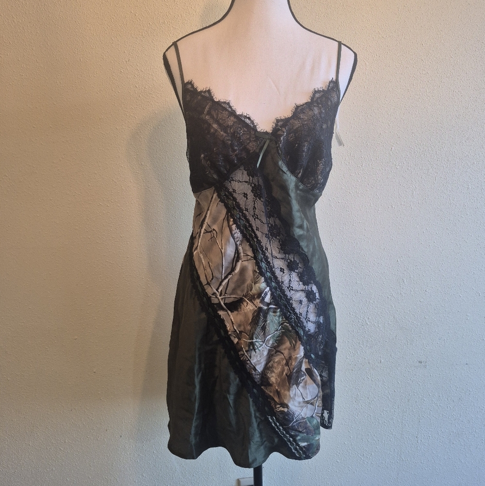 Natural Reflections Sexy Camo Party Dress Slip Lingerie Size Large